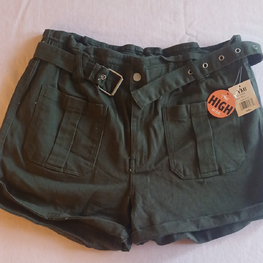 YMI High Waist Belted Black Shorts